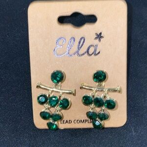Ella Gold and Green Dangle Earrings